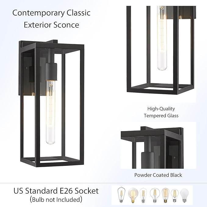 Bestshared Outdoor Wall Lantern, 13.4IN Tall Wall Sconce Light, Anti-Rust Front Door Mount Lighting,Modern Outside | Lumora