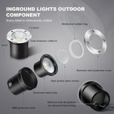 8Pack RGB Low Voltage Landscape Lighting 3W LED 12V Outdoor Inground Lights Waterproof Well Lights with Connectors | Lumora