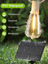 48FT Solar Outdoor String Lights with Remote & Timer, Shatterproof Dimmable 3 Modes Patio Lights with 15+1 ST38 LED | Lumora