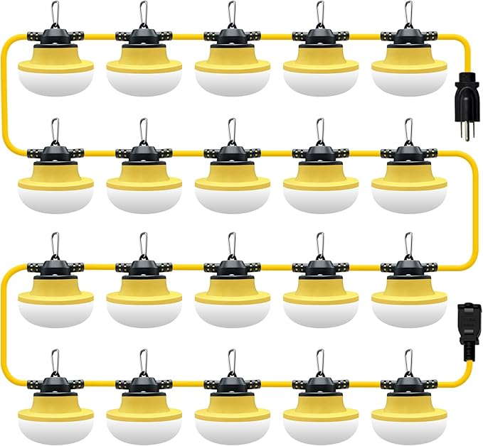 New 200FT Construction String Lights LED Industrial Grade Best for Construction Sites,Renovation | Lumora