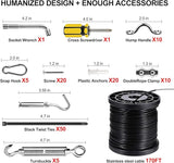 BLIKA String Light Hanging Kits, 170FT Coated Stainless Steel 304 Wire Rope, Outdoor Light Guide Wire, Globe String | Lumora