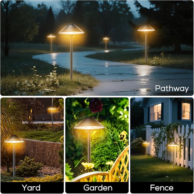 Banord 48FT Outdoor String Lights and 4 Pack LED Pathway Lights Bundle