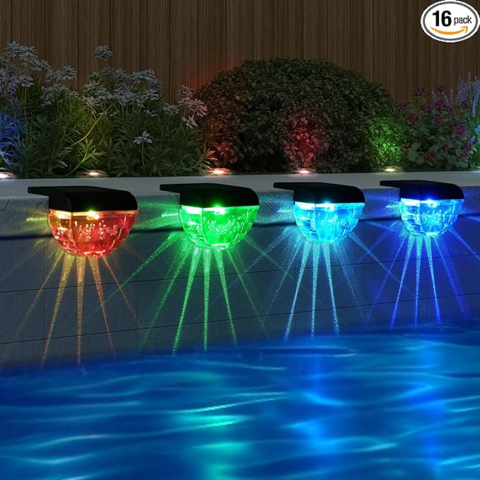 16 Pack Solar Deck Lights Outdoor, Solar Step Lights Waterproof for Outside, Yard, Patio, Garden, Pool, Railing | Lumora