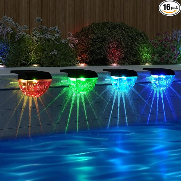 16 Pack Solar Deck Lights Outdoor, Solar Step Lights Waterproof for Outside, Yard, Patio, Garden, Pool, Railing | Lumora