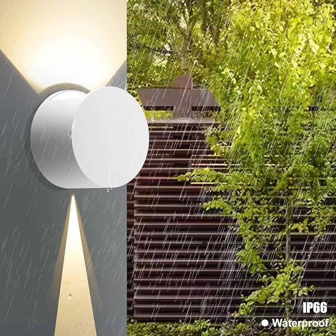 Kawell 8W Modern LED Wall Sconce Light Up Down Waterproof Outdoor Wall Lamp Indoor Hardwired for Bedroom Bathroom | Lumora