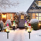 4 Pcs Christmas Snowman Pathway Lights Solar Outdoor Snowman Stakes Lights LED Waterproof Decorative Lamp Christmas | Lumora