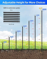 HEMMOTOP String Light Poles for Outside 10FT 2 Pack, Outdoor String Light Poles for Patio Decor Garden Deck | Lumora