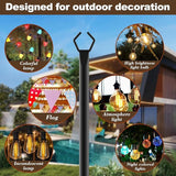 4 Pack 2.8 FT String Light Poles,Metal Lights Poles for Outdoor String Light, Rustproof Heavy Duty for Outside | Lumora