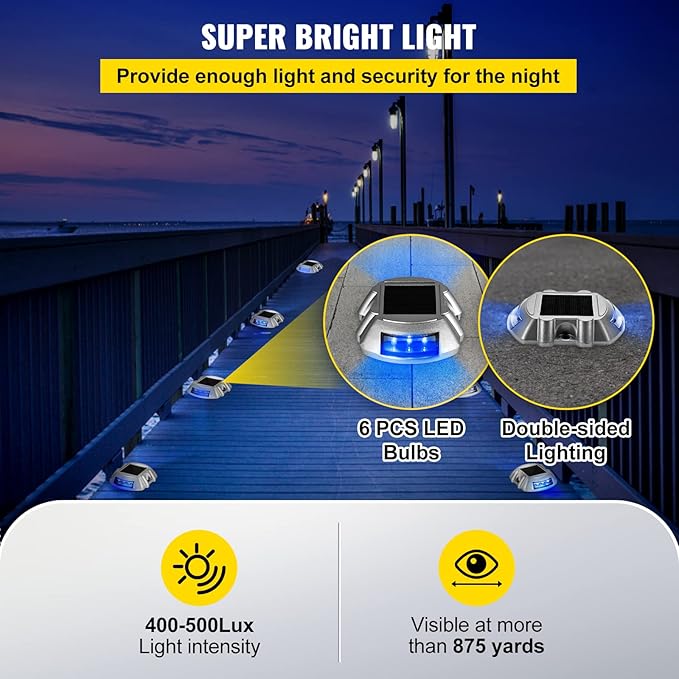 VEVOR Driveway Lights 16-Pack, Solar Driveway Lights with Switch Button, Solar Deck Lights Waterproof, Wireless | Lumora