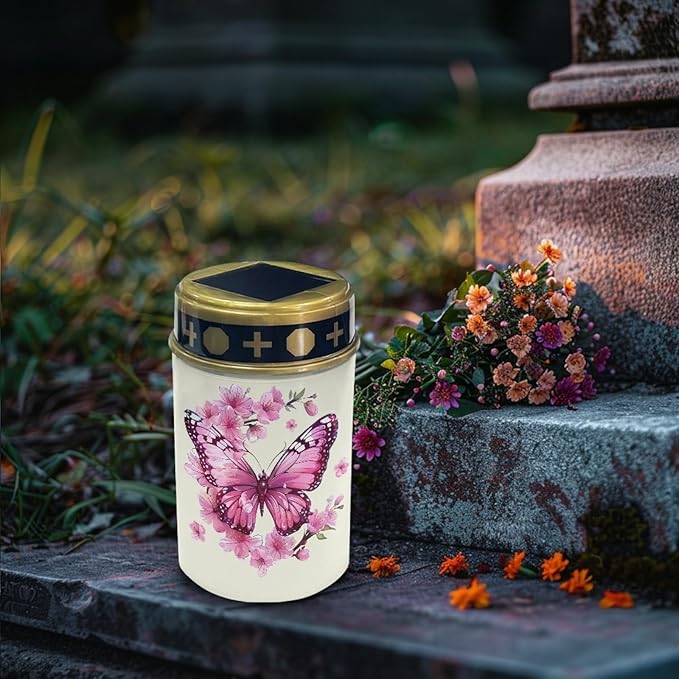 Pink Butterfly Outdoor Solar Lights LED Lantern Solar Garden Stake Lights Solar Powered Fairy Lights for Outside | Lumora