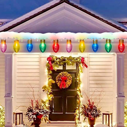 Jumbo Xmas String Lights 16FT Large Christmas Hanging Lights with 10 Count 5'' LED Giant Multicolor Bulbs, C7 Big Bulb Vintage Christmas Light for Holiday Home Tree Roof Yard Garden Decor, Green Wire
