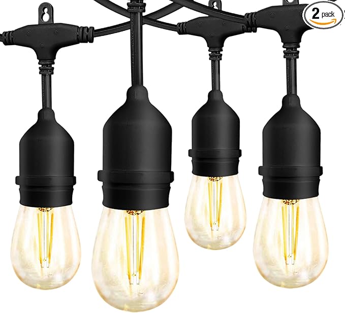 Banord Outdoor String Lights Commercial Grade 96ft Waterproof with 30 S14 Shatterproof Dimmable LED Bulbs, Heavy | Lumora