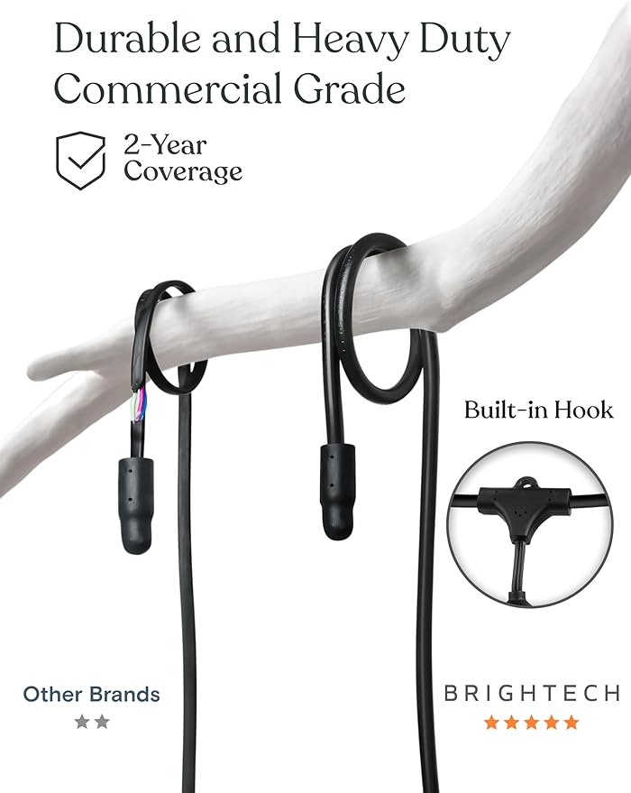Brightech Ambience Pro Super Bright Solar - 27Ft Remote Control Outdoor String Lights, Shatterproof S14 Edison | Lumora
