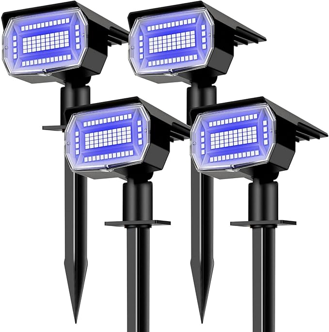 nipify 4 Pack Solar Spot Lights Outdoor, Solar Powered Waterproof Spotlight, Landscape Lighting for Outside Yard | Lumora