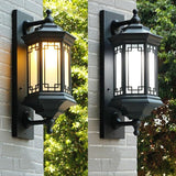 Chinese Style Farmhouse Villa Exterior Wall Lamp,Outdoor Waterproof Light with Frosted S Shade Alumiexpression | Lumora