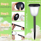 Solar Pathway Light for Outdoor, Solar Powered Pathway Landscape Lighting for Garden, 4 Pack Waterproof Solaire | Lumora