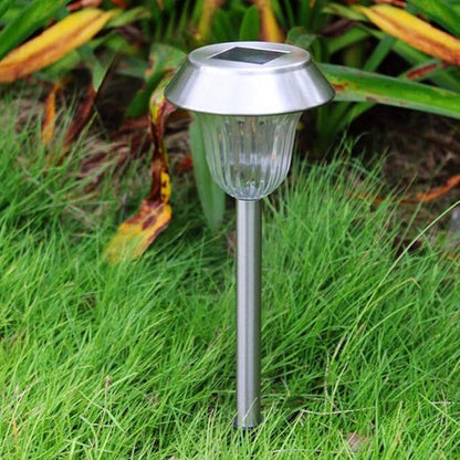 Uonlytech 2pcs Solar Led Garden Light Stainless Steel Outdoor Lamp for Landscape Decoration for Pathways Patios Yards and Events White Light