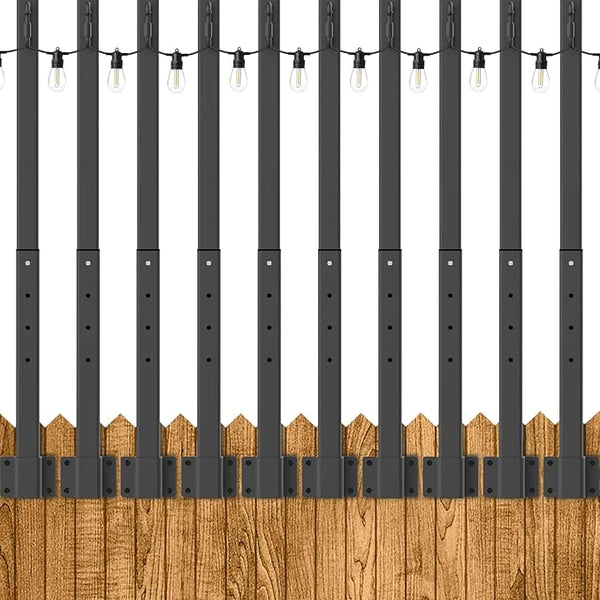 10 Pack 2.8Ft Suspension Outdoor String Light Poles for Outside String Lights Hanging,with Clip and Holder,Light | Lumora
