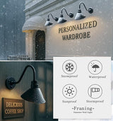 10-Inch Classic Outdoor Gooseneck Barn Light with Extended Arm Design – Ideal for Outdoor Store Sign Lighting | Lumora
