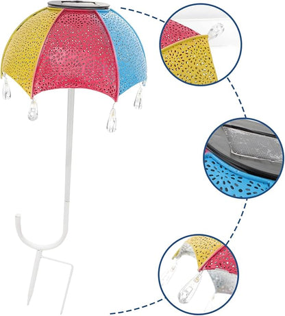 SUPVOX Garden Stake Lights Lights Iron Umbrella Solar Pathway Lamp Outdoor Decor Illuminating Garden