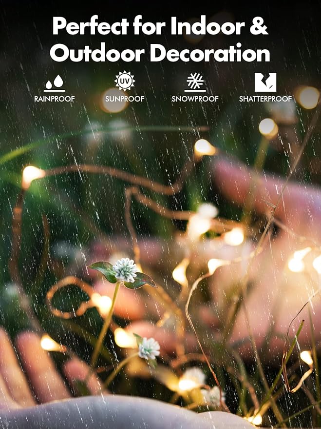 Twinkle Star 4 Pack Solar String Lights Outdoor, Total 460 FT 480 LED Solar Fairy Lights Outside Waterproof 8 | Lumora