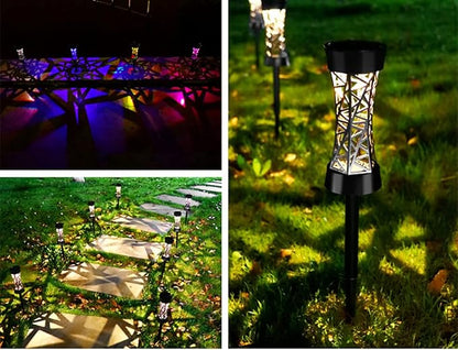 4 Pack Solar Pathway Lights Outdoor, Solar Landscape Garden Lights, Decorative Solar Lights Waterproof Garden Lamps for Patio Yard Driveway Lawn