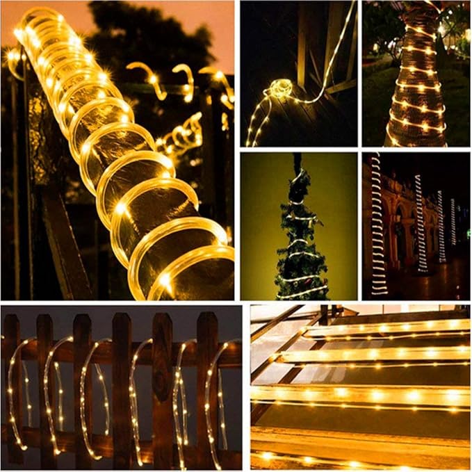 Solar String Lights, 40FT 100 LED Solar Fairy lightss Outdoor Waterproof Copper Wire 8 Modes Fairy Rope String Light for Indoor Home Garden Patio Tree Parties(Warm White)
