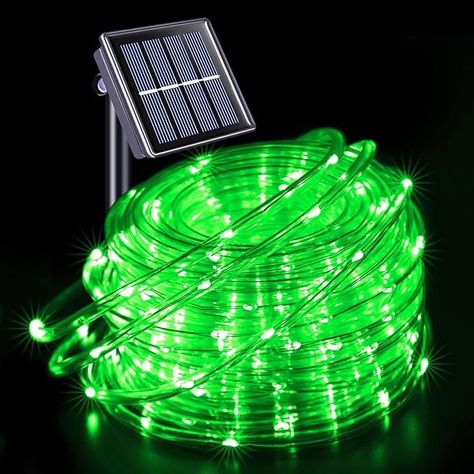 JMEXSUSS Green Halloween Solar Lights, 66 ft 200 LED Rope Lights Outdoor Waterproof, PVC Tube Green Christmas | Lumora