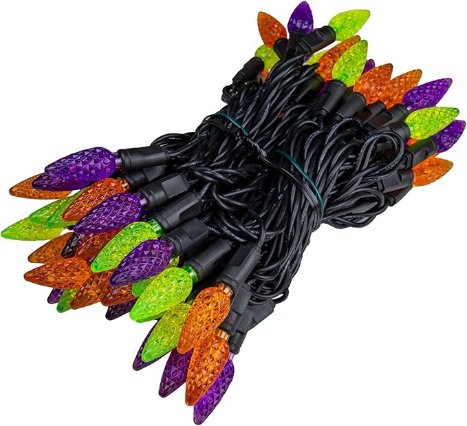 ‎‎‎Novelty Lights 24FT 70 LED C6 LED Halloween String Lights, Outdoor Christmas Tree Commercial Grade LED String | Lumora