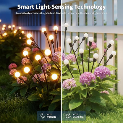 Outdoor Solar Lights Waterproof (4 Pack, 40 LED), Fairy Garden Decor, Fairy Tale Courtyard Decor, Firefly Lights, Solar Garden Lights, Solar Landscape Lights, Gifts for Women Who Have Everything