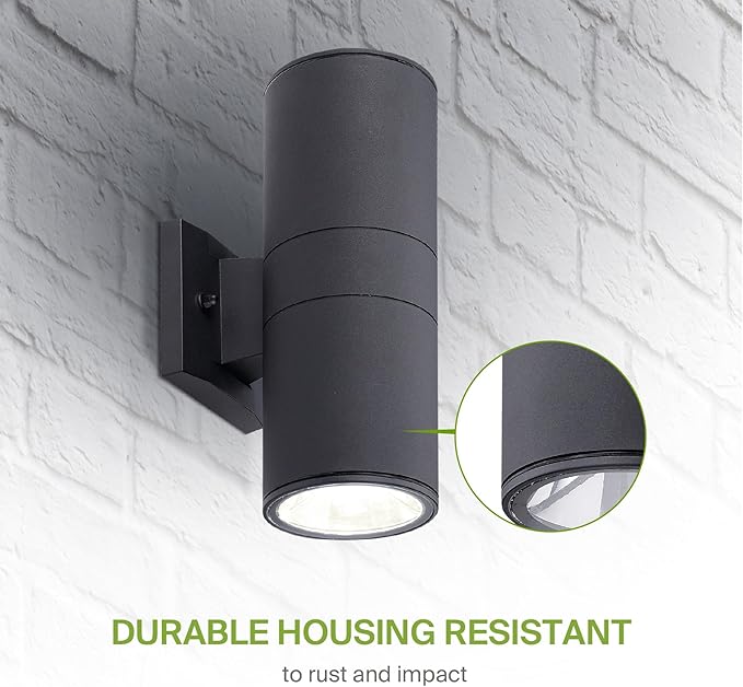 ASD 2 Light Outdoor Wall Light Fixture | 120W E26 Bulb Socket 120V ETL Cylinder Up Down Lights | | Lumora