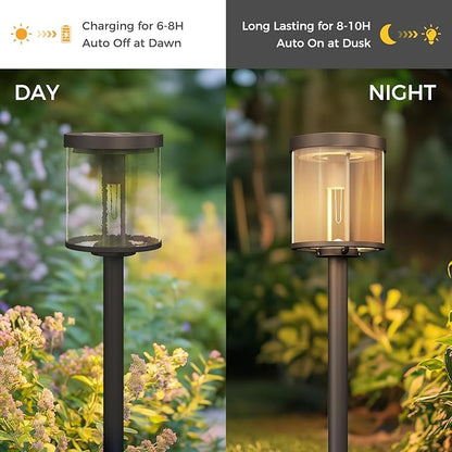 Solar Yard 4-Pack Solar Pathway Lights Outdoor, Garden Path Lights Outside Waterproof, Solar Powered Landscape Light for Pathway, Porch, Walkway, Driveway