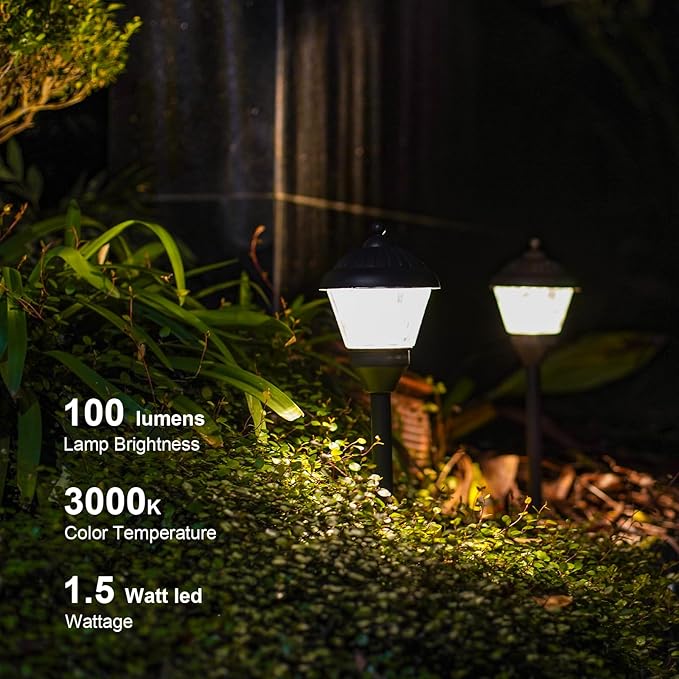 GOODSMANN Pathway Lights 1.5W LED 6PK Outdoor Low Voltage Landscape Lighting Kits 100 Lumen Hardwired Path Light | Lumora