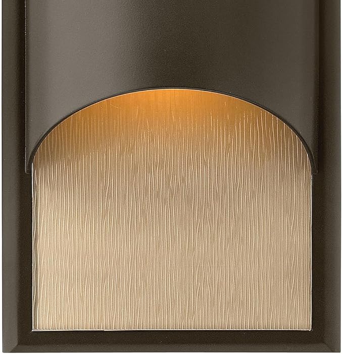 Hinkley Cascade Medium Wall Mount Lantern - Aluminum, 1-Light, Amber Etched Organic Rain Glass, Dark Sky - Bronze | Lumora