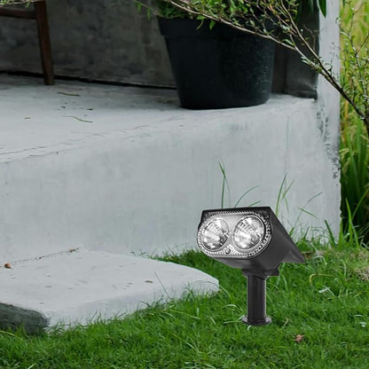 HOMSFOU Solar Powered Spotlights Outdoor 2led Warm Light Landscape Garden Yard Waterproof Solar Pathway Lights with Dark Sensing for Patio Lawn and Driveway