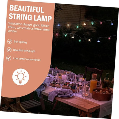 Solar Cherry Blossom String Lights LED Colorful Outdoor Decor Creative Flower Shape Solar String Lamp with Modes Energy-Saving Patio Lighting for Garden Fence Wedding Party