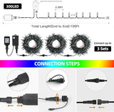 XTF2015 Music Christmas String Lights 105ft 300 LED，Multicolour Christmas Tree Lights with Music，End-to-End Plug in | Lumora