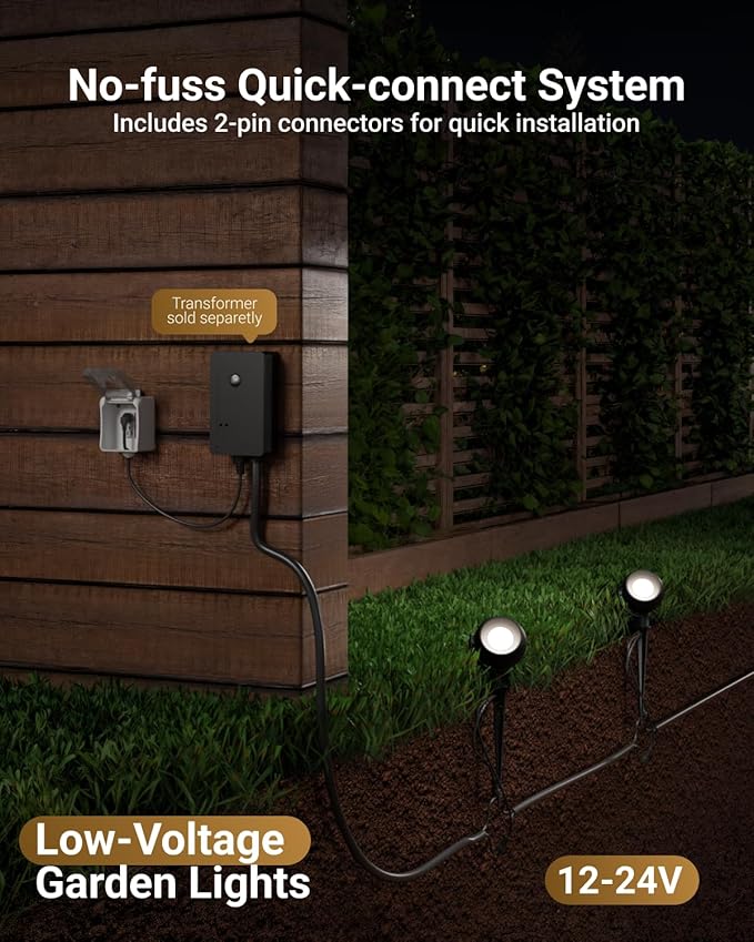Sunco LED Low Voltage Spotlight Revolver, Sphere Shaped Garden Landscape Lights Outdoor [Luces para Jardin], 4W | Lumora