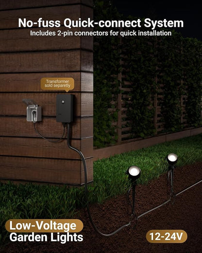 Sunco LED Low Voltage Spotlight Revolver, Sphere Shaped Garden Landscape Lights Outdoor [Luces para Jardin], 4W, 300 LM, 3 CCT: 2700K/4000K/5000K, Wet Rated, ETL 2 Pack.