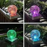 SUNNYPARK 4x4 Solar Post Cap Lights Deck Fence Outdoor Railing Lights Decorative Solar Powered Gazing Ball Caps LED | Lumora