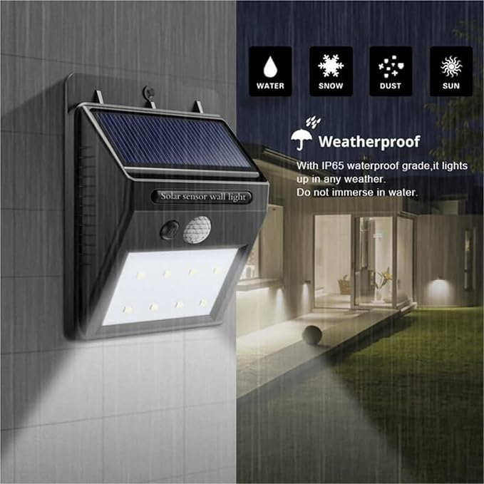 QUQUQ Solar Pathway Lights Solar Powered Garden Lights Led Motion Sensor Wall Light Waterproof Yard Patio Decor(4pacjs)