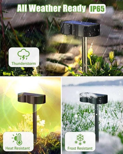 2-in-1 Solar Lights Outdoor 8 Pack with Ground Stakes, RGBWW 10 Fixed Colors & 5 Modes, Waterproof IP65 Solar Landscape Lighting for Outside Garden Lights for Walkway Driveway