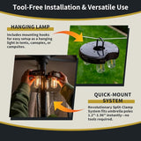 Patio Umbrella Light with Remote Control, Rechargeable Cordless LED Edison Bulbs Pole Light with 10 Brightness | Lumora