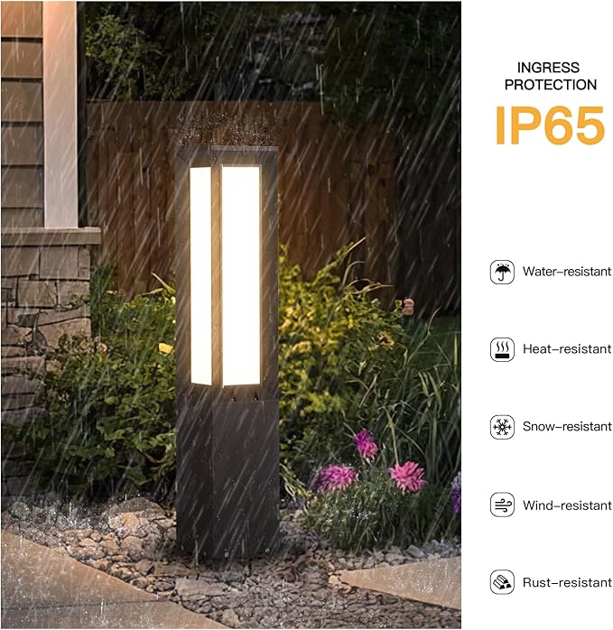 Landscape Path Light Hard Wired, 31.5" Outdoor Pathway Lights AC100-240V, Waterproof Bollard Driveway Lamp, Modern | Lumora