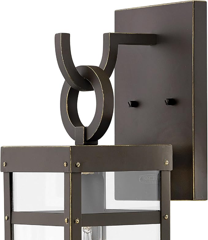 Hinkley Porter 2800OZ Medium Outdoor Wall Mount Lantern - Modern Farmhouse + Arts & Crafts Style, Part of Lisa McDennon Collection - Oil Rubbed Bronze