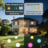 10-in Solar Orb Light, Waterproof Solar Globe Light Outdoor Dimmable RGB Color Changing Solar Garden Ball Light for | Lumora