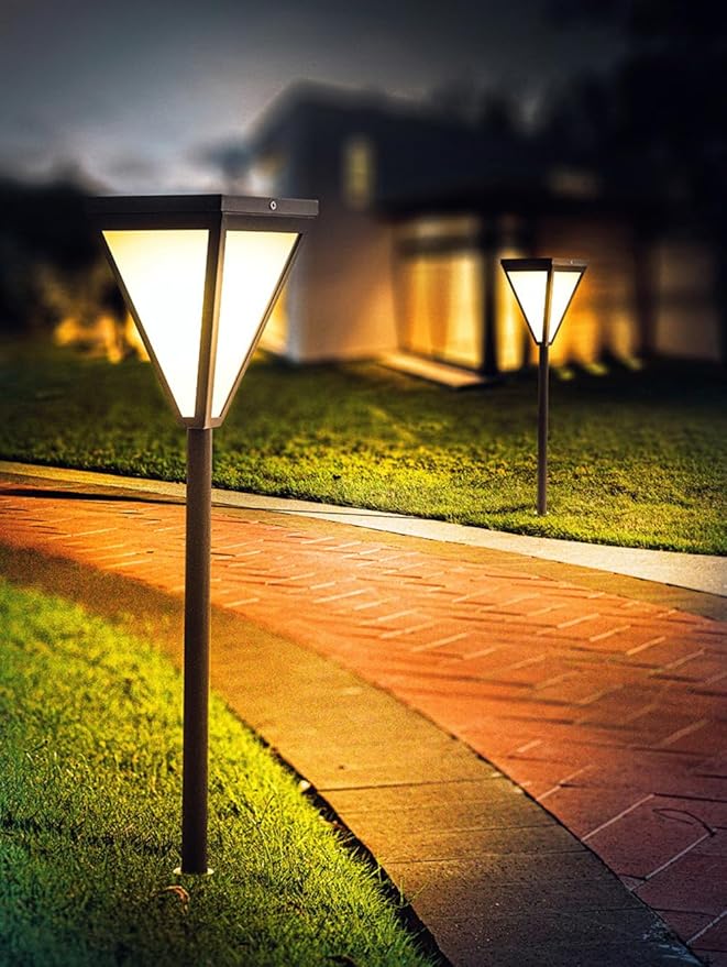 Solar Pathway Light Outdoor Solar Powerd Garden Lights External IP65 Waterproof Landscape Lighting Auto On/Off Solar Yard Lights for Lawn Patio Walkway Driveway Decor