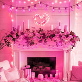 LAMPHOME 26FT G40 LED Outdoor Valentine's Day String Lights, Pink Valentines Decorations Lights with 13 | Lumora