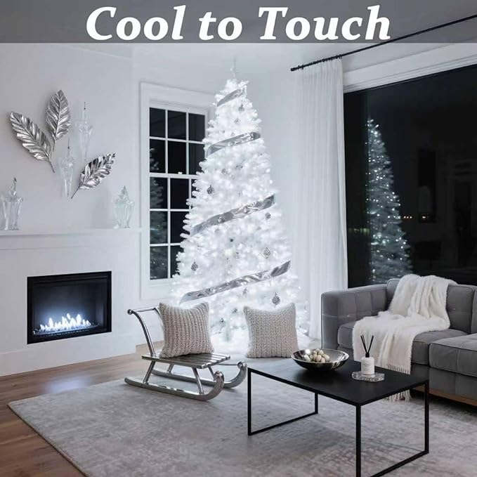 100 Counts LED Christmas Lights Outdoor - 50FT Cool White LED Christmas Lights Commercial Grade Outdoor Waterproof | Lumora