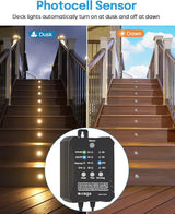 HIBOITEC Low Voltage Deck Lights Kit with Transformer Dimmable Timer and Photocell Sensor Outdoor Recessed LED Deck | Lumora